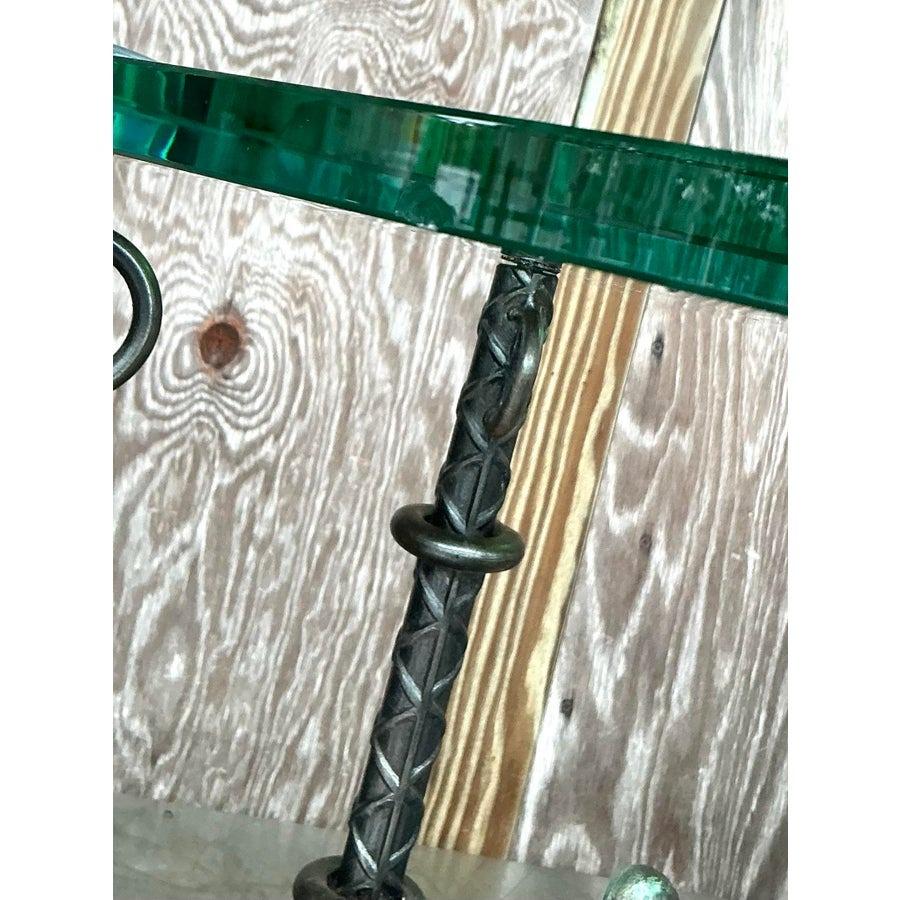Vintage Boho Ilana Goor Rebar Birds Side Table For Sale 3