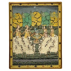 Vintage Boho Indian Pishwaa Painting on Silk