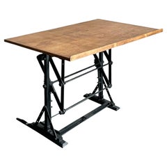 Vintage Boho Industrial Drafting Desk