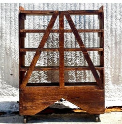 Vintage Boho Industrial Etagere on Wheels