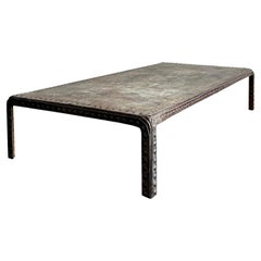 Vintage Boho Industrial Nailhead Coffee Table