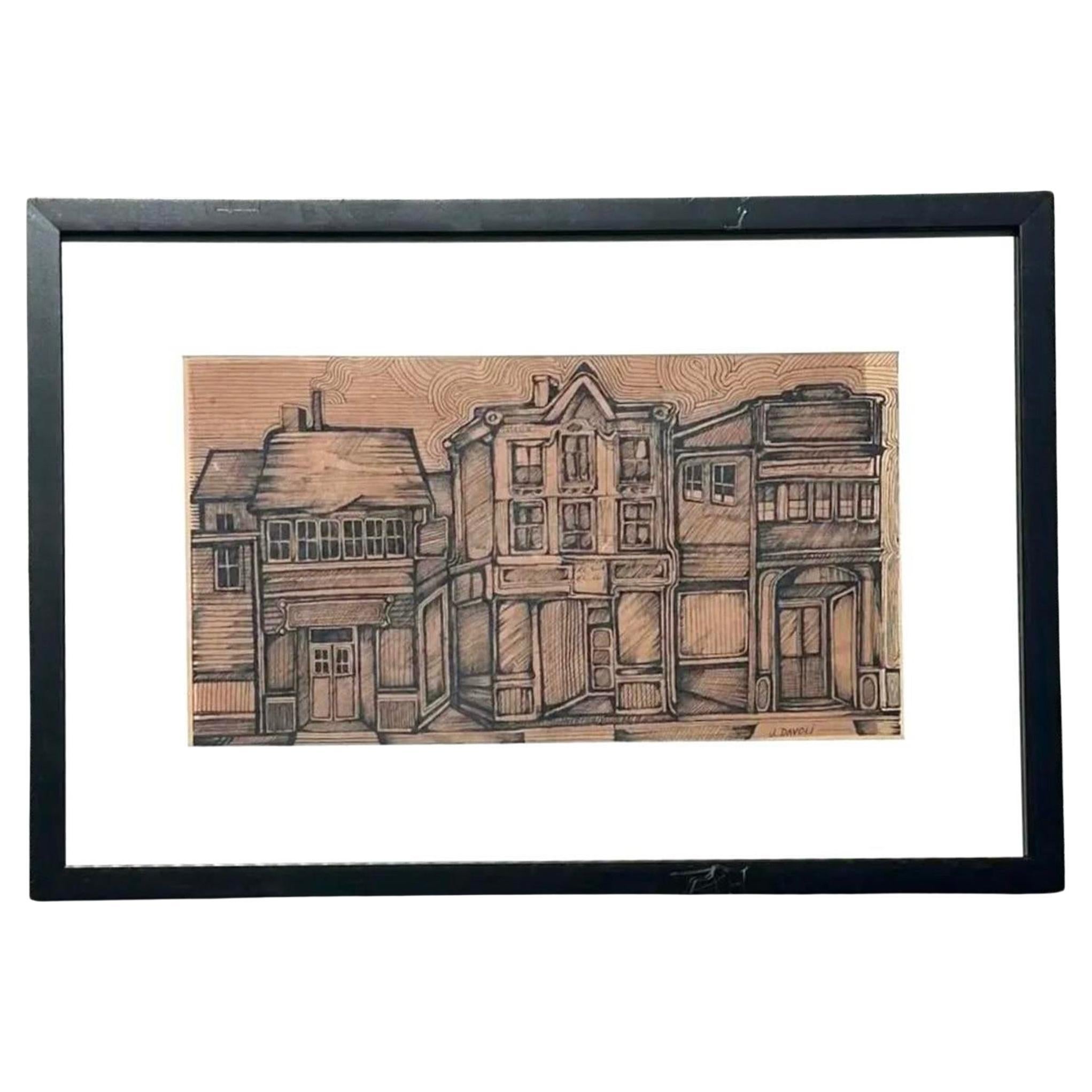 Disegno a inchiostro vintage Boho su carta