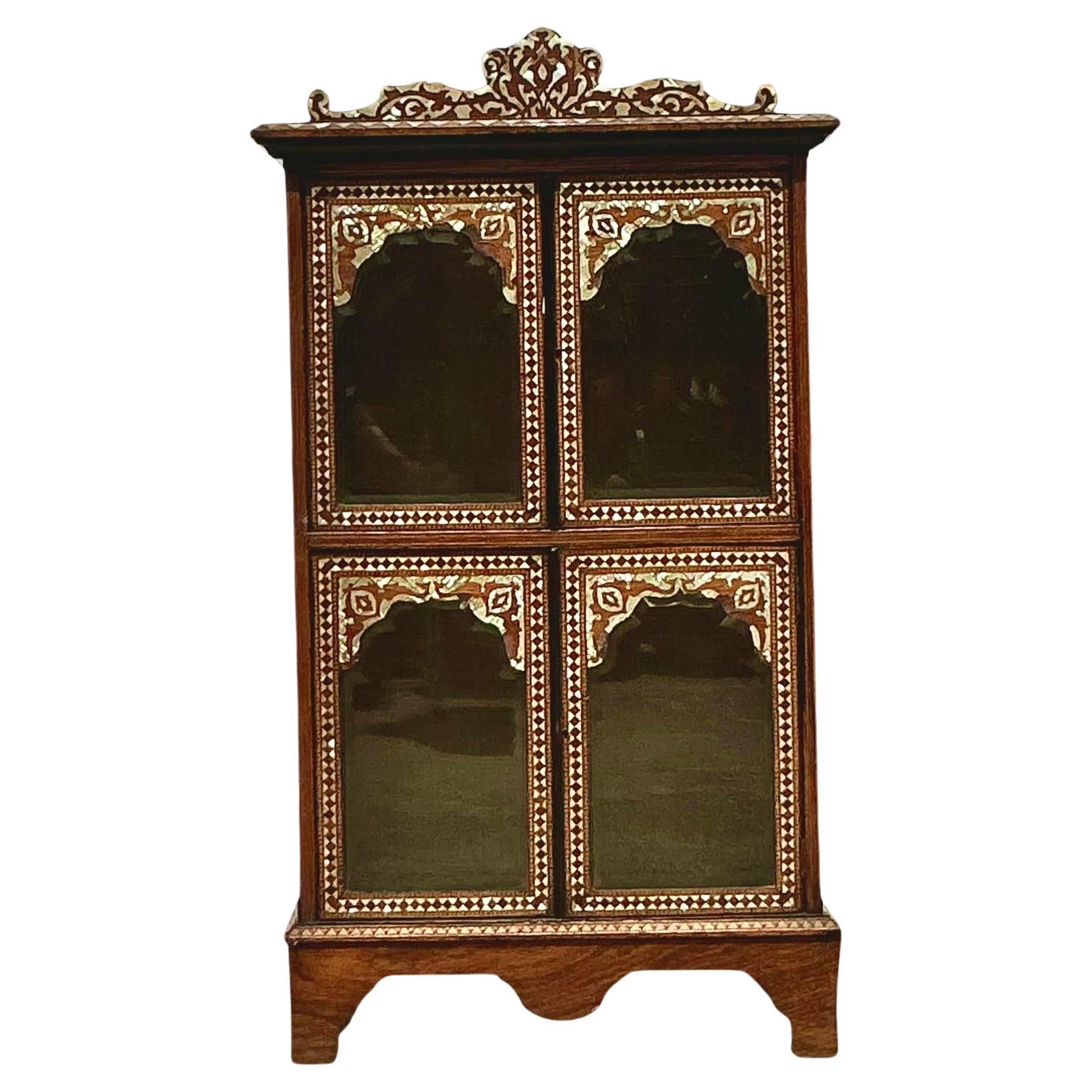 Vintage Boho Inlay Display Cabinet