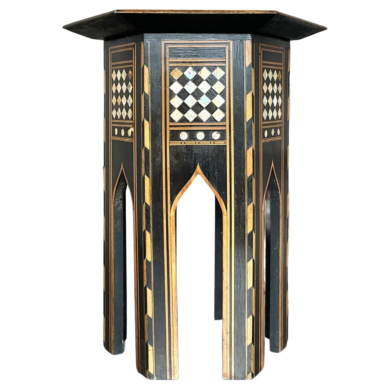 Vintage Boho Inlay Drinks Table