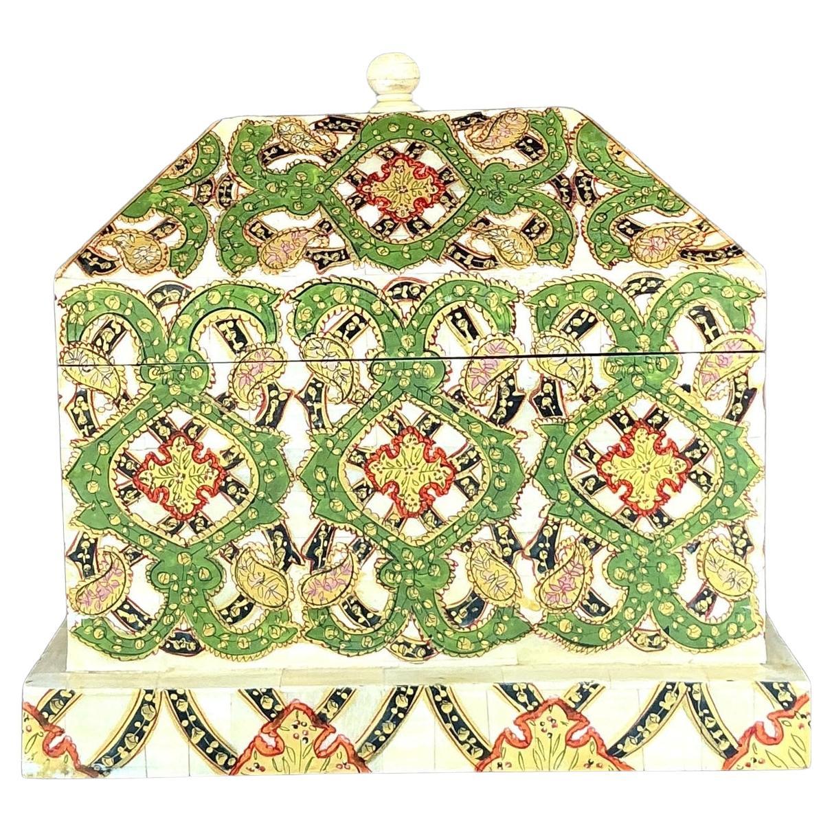 Caja Vintage Boho con Tapa Incrustada