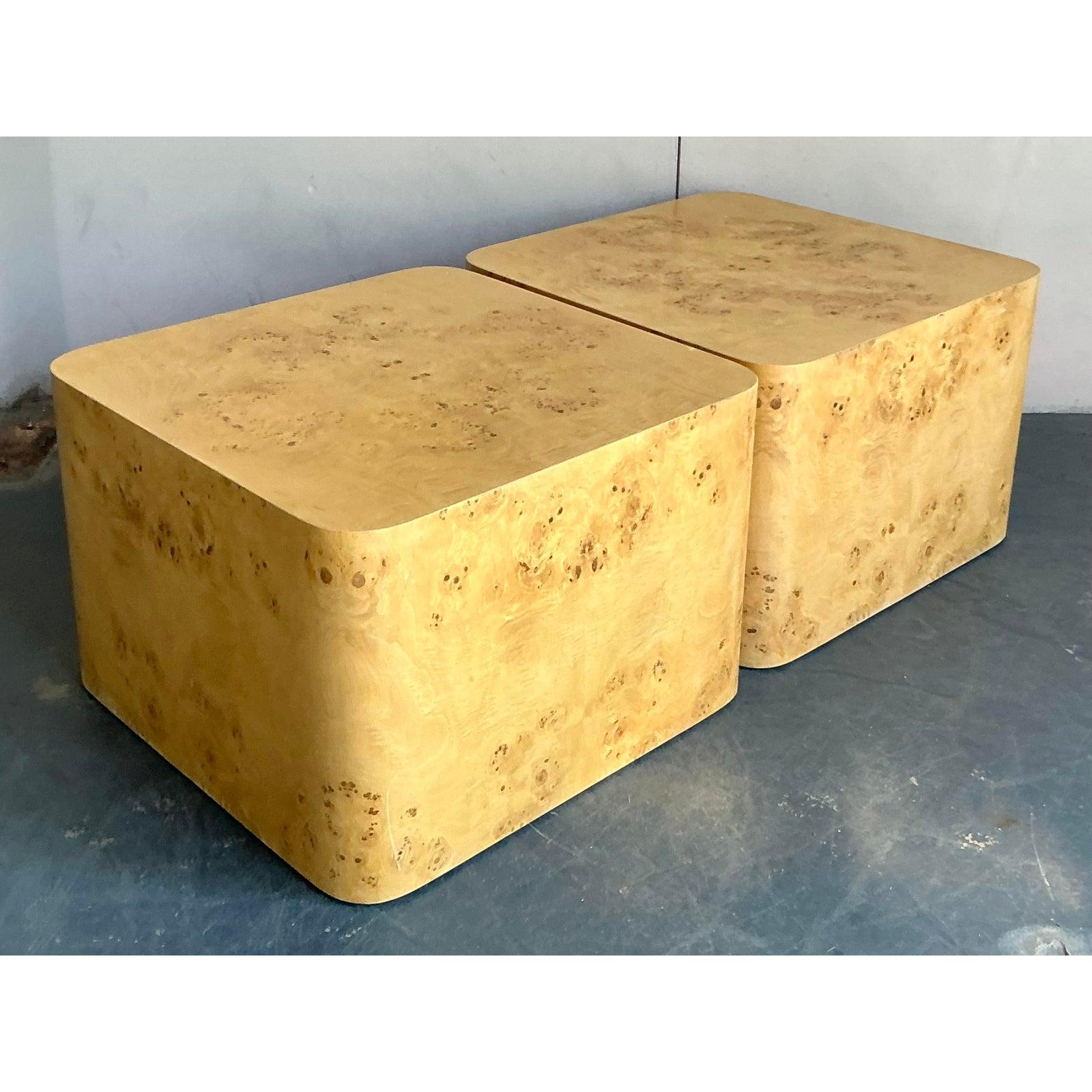 Tavolino in legno di radica bohémien Intrex d'epoca - Una coppia in vendita 3