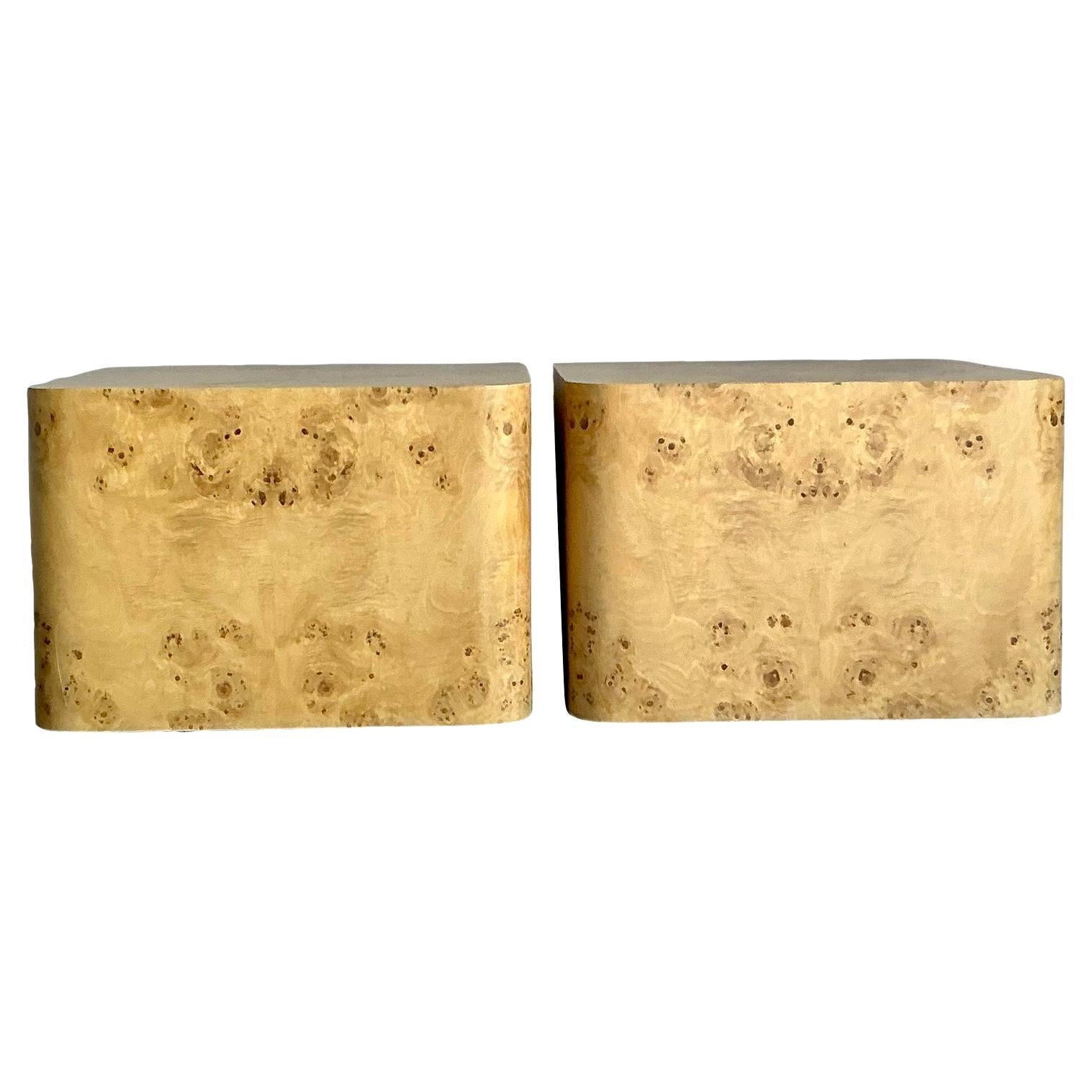 Tavolino in legno di radica bohémien Intrex d'epoca - Una coppia