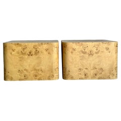 Tavolino in legno di radica bohémien Intrex d'epoca - Una coppia