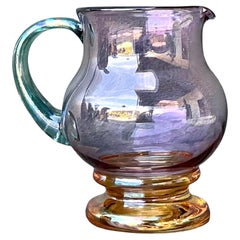 Vintage Boho Iridescent Glass Pitcher
