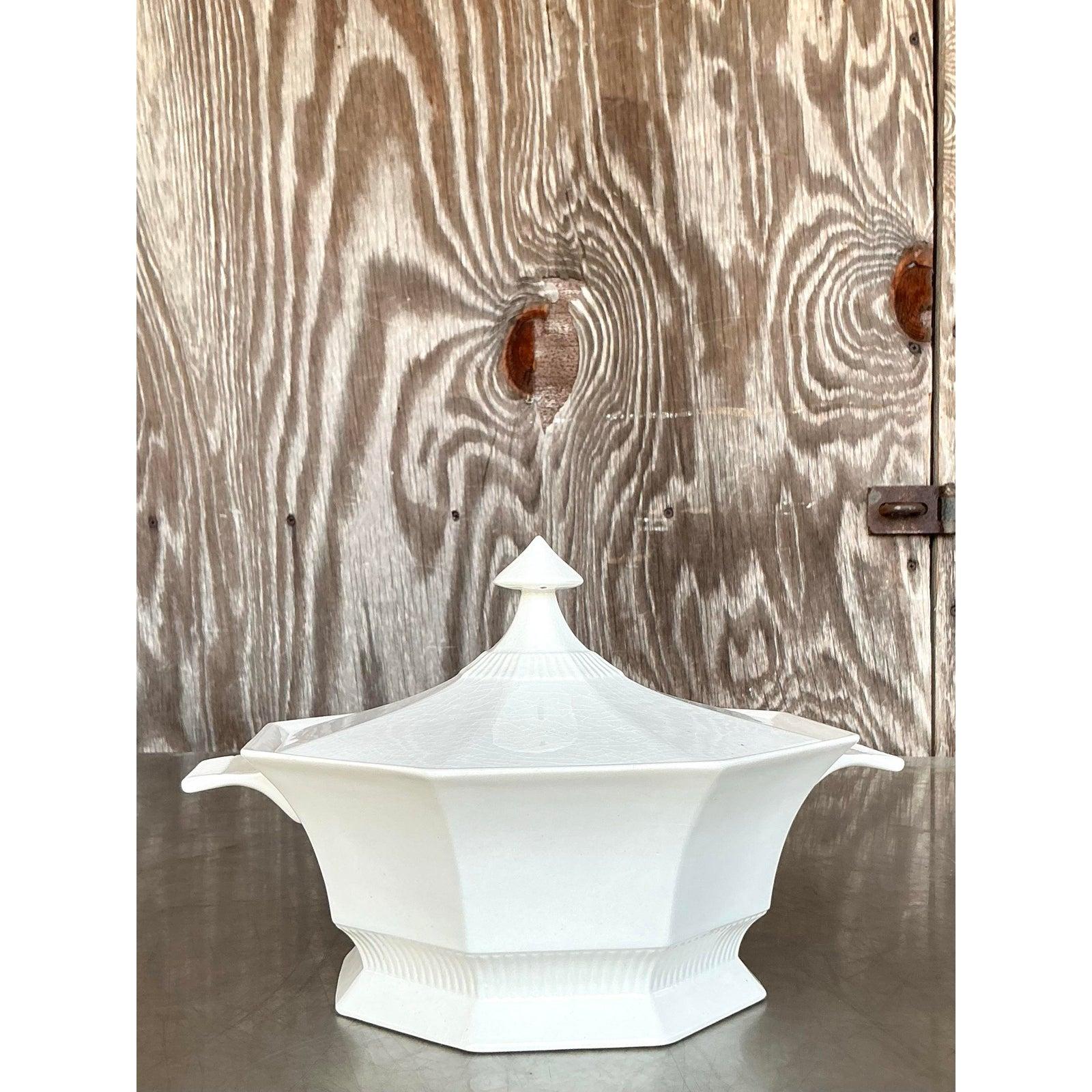 Cazuela Vintage Boho con Tapa de Ironstone en venta 1