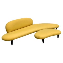 Vintage Boho Isamu Noguchi Biomorphic Sofa And Ottoman