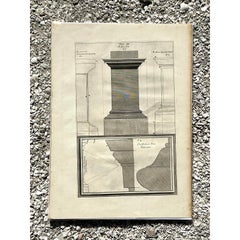 Vintage Boho Italian Architectural Original Print