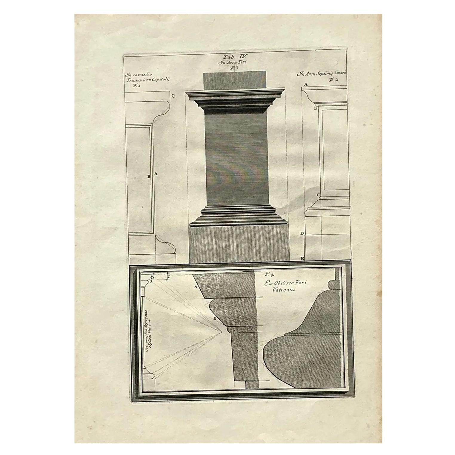 Vintage Boho Italienisch Architektonische Originaldruck