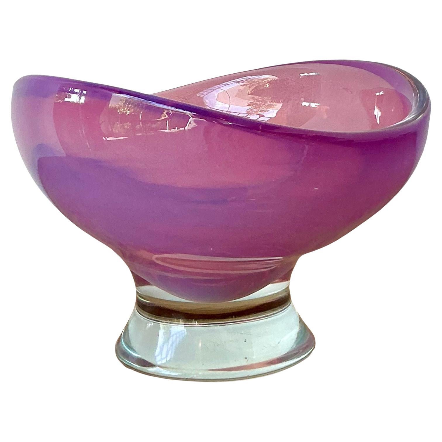 Vintage Boho Italian Art Glass Bowl After Murano