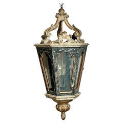Vintage Boho Italian Gesso Over Wood Lantern