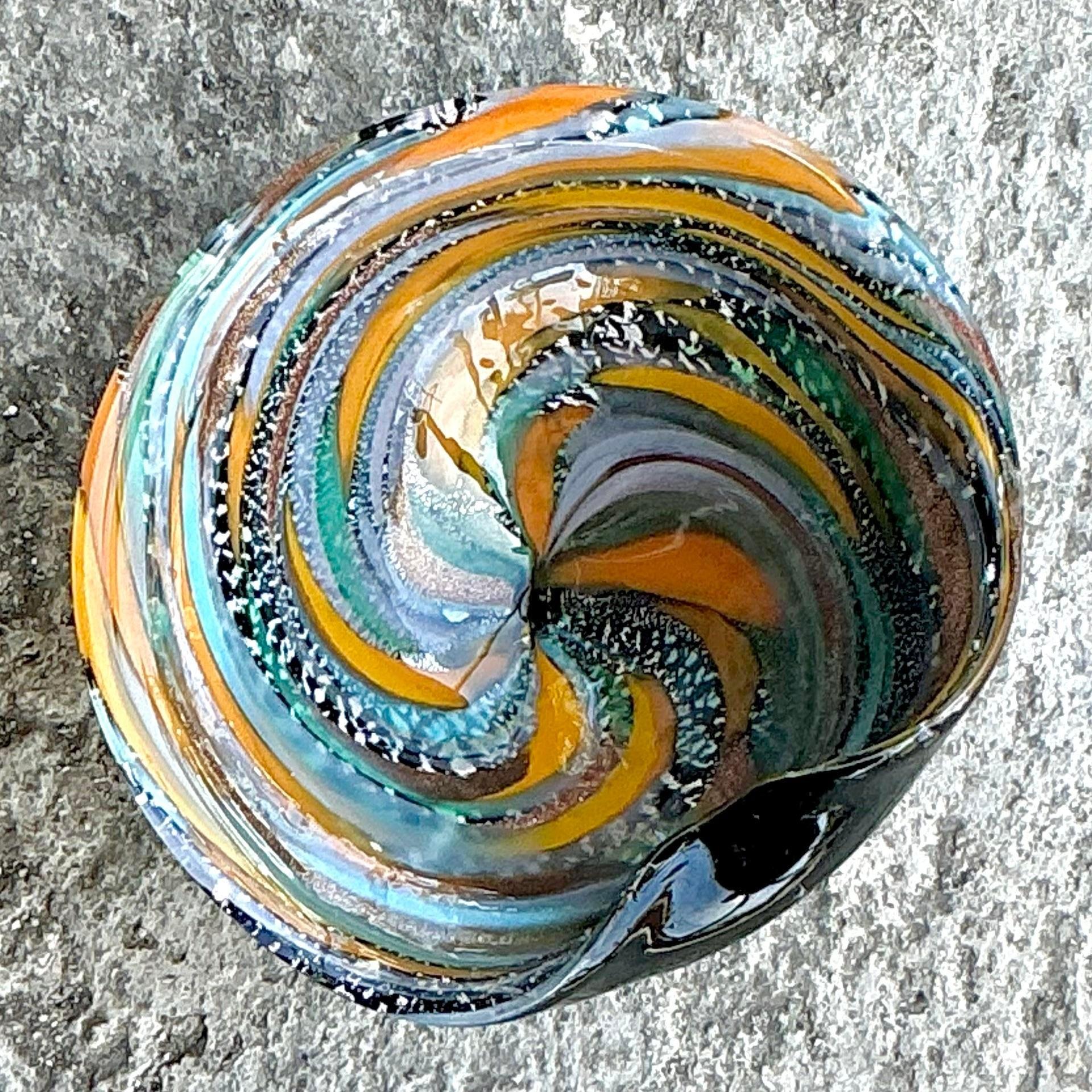 Vintage Boho Italian Glass Cuenco Remolino Después de Murano en venta 1