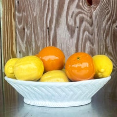 Vintage Boho Italian Glazed Ceramic Oranges and Lemons