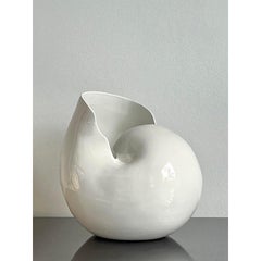 Vintage Boho Italian Monumental Glazed Ceramic Snail