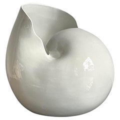 Vintage Boho Italian Monumental Glazed Ceramic Snail