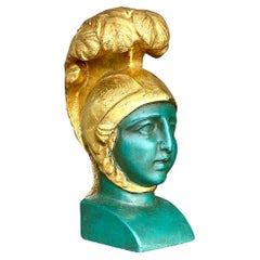 Vintage Boho Italian Plaster Gladiator Bust