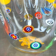 Vintage Boho Italian Ruffle Art Glass Vase