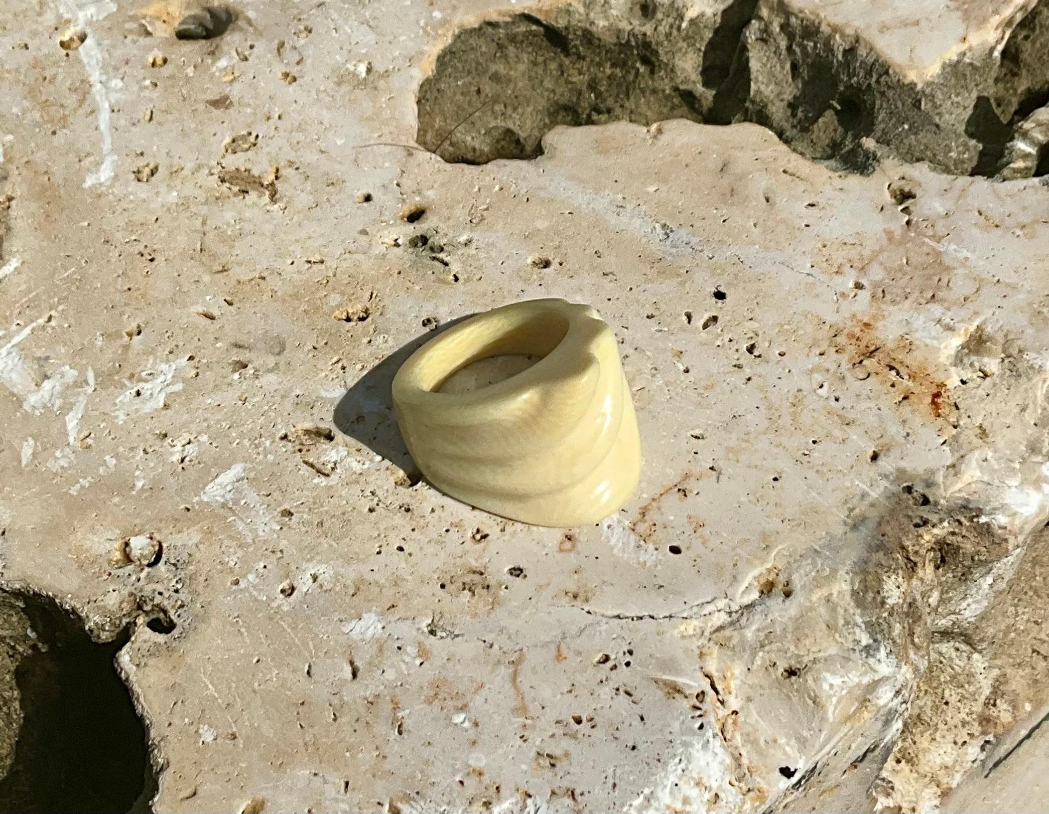 Artisan Vintage Boho Ivory Ring For Sale