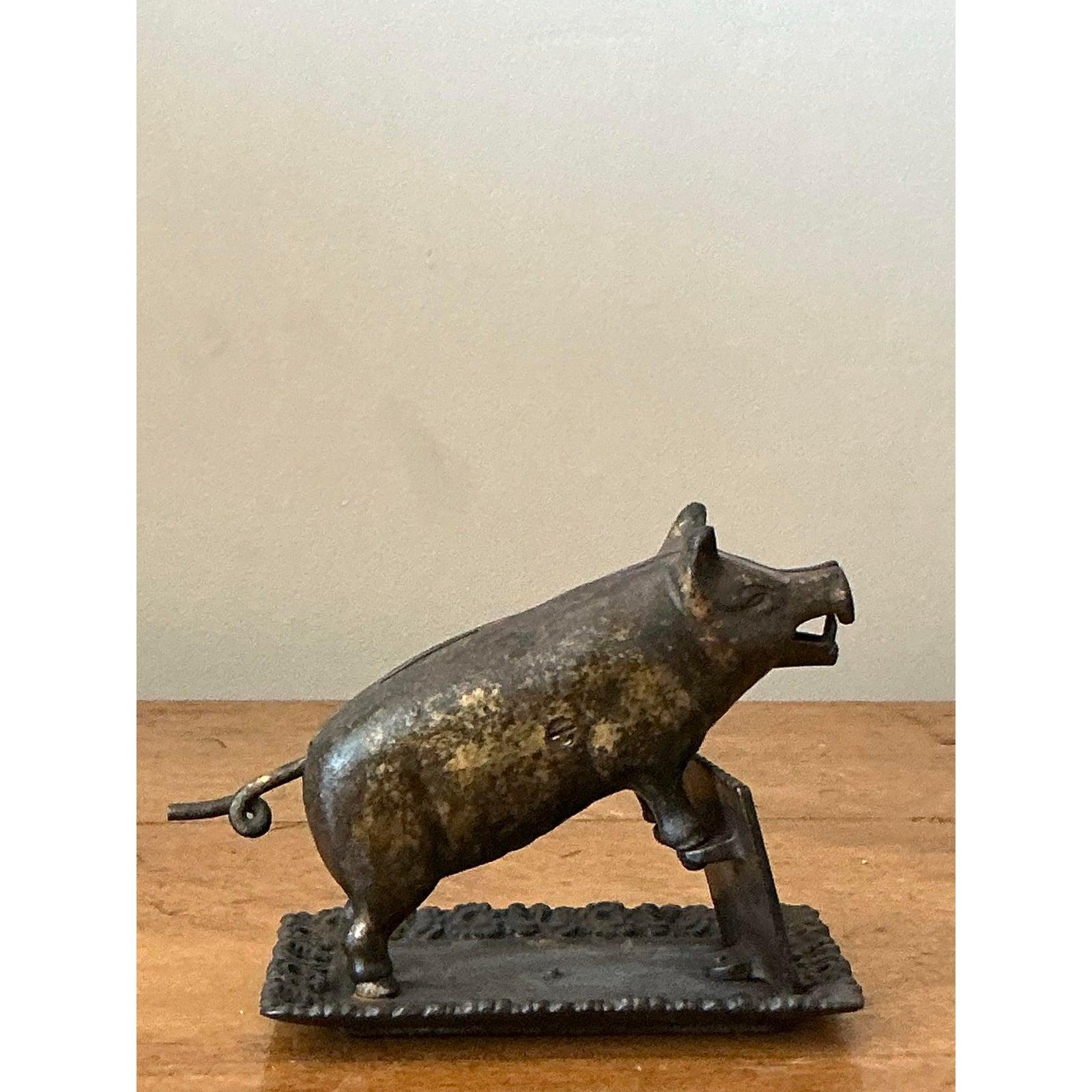 Americano Taglia sigari vintage Boho Joe Wise Patinated Pig in vendita