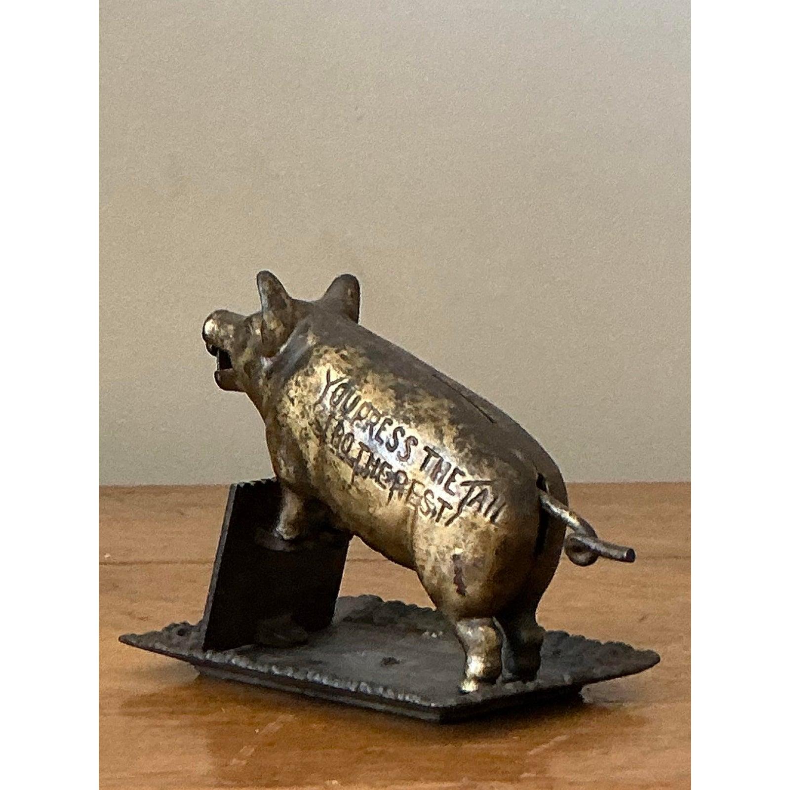 Taglia sigari vintage Boho Joe Wise Patinated Pig In condizioni buone in vendita a West Palm Beach, FL