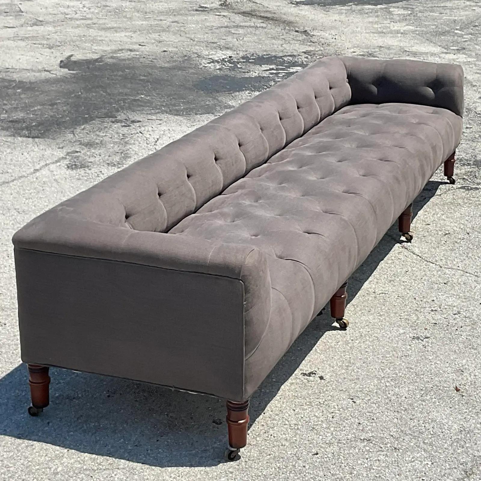 tufted bench with back