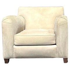 Vintage Boho John Hutton for Donghia Suede Lounge Chairs - a Pair