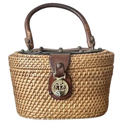 Vintage Boho John Romain Woven Rattan Bag