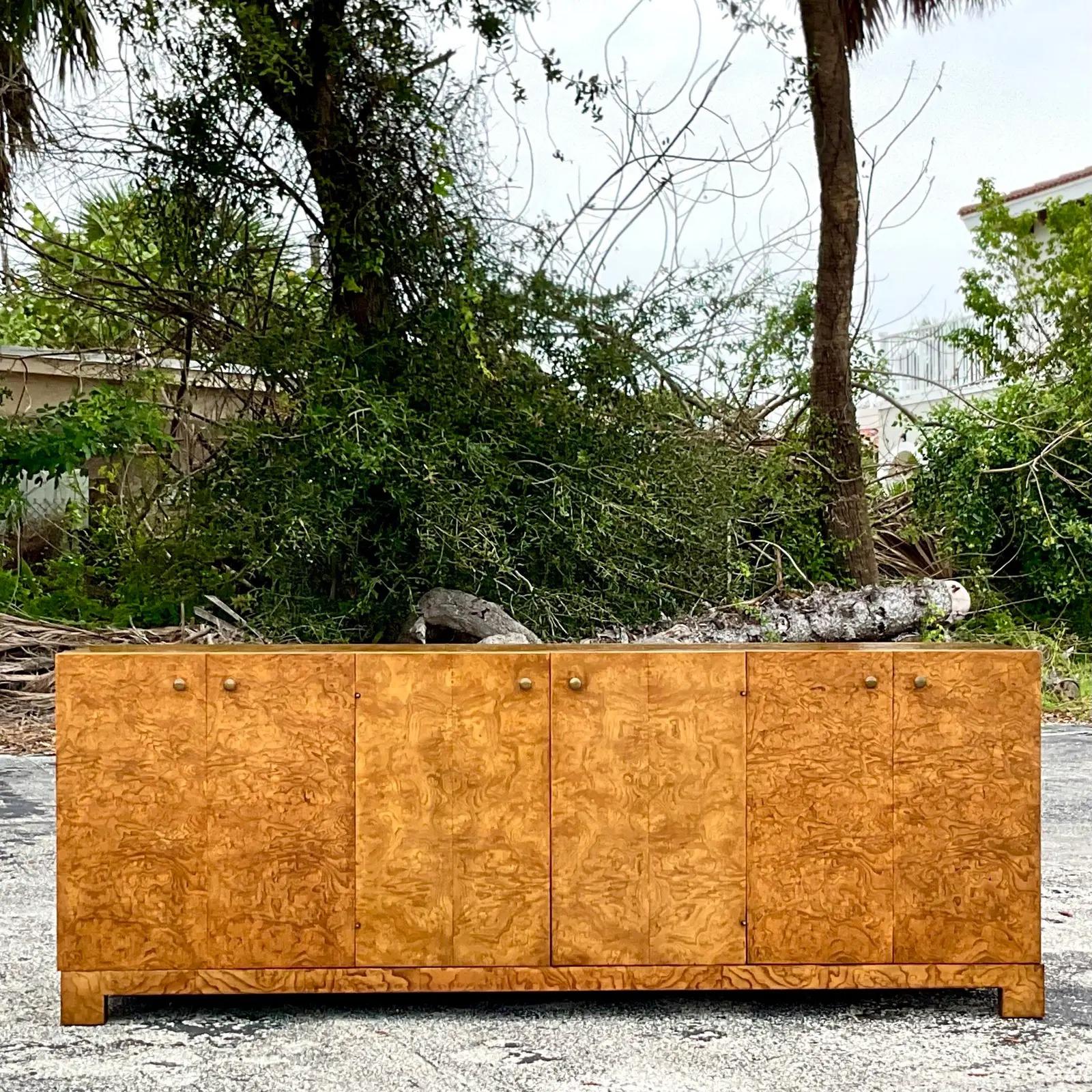 Vintage Boho John Widdicomb Burl Wood Credenza 3