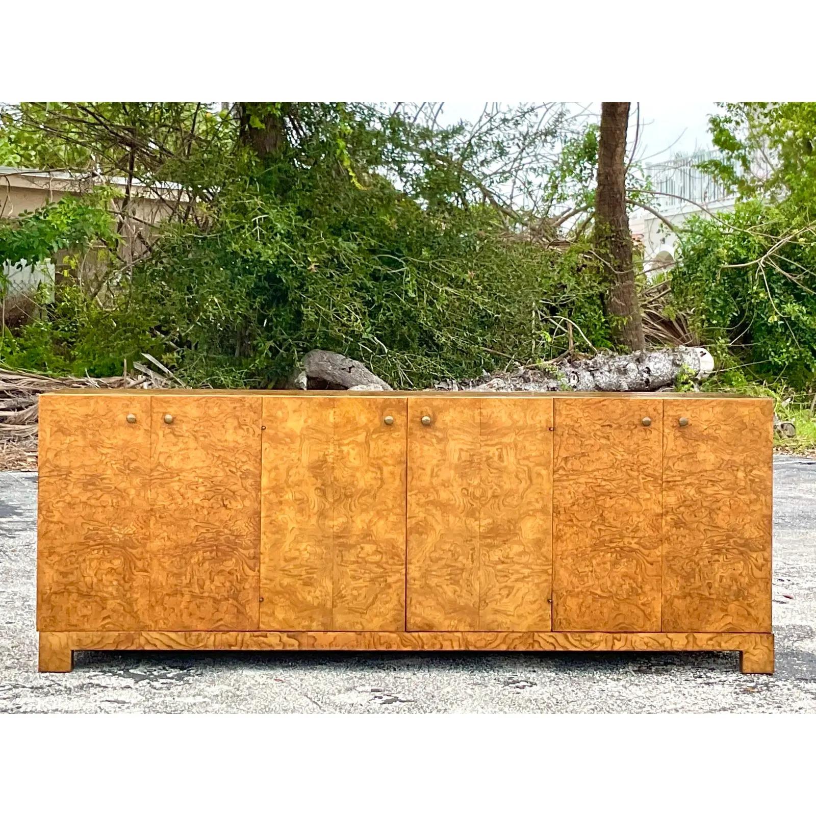 Vintage Boho John Widdicomb Burl Wood Credenza 4