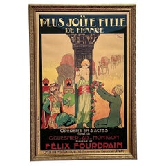 Vintage Boho Jolie Fille French Poster