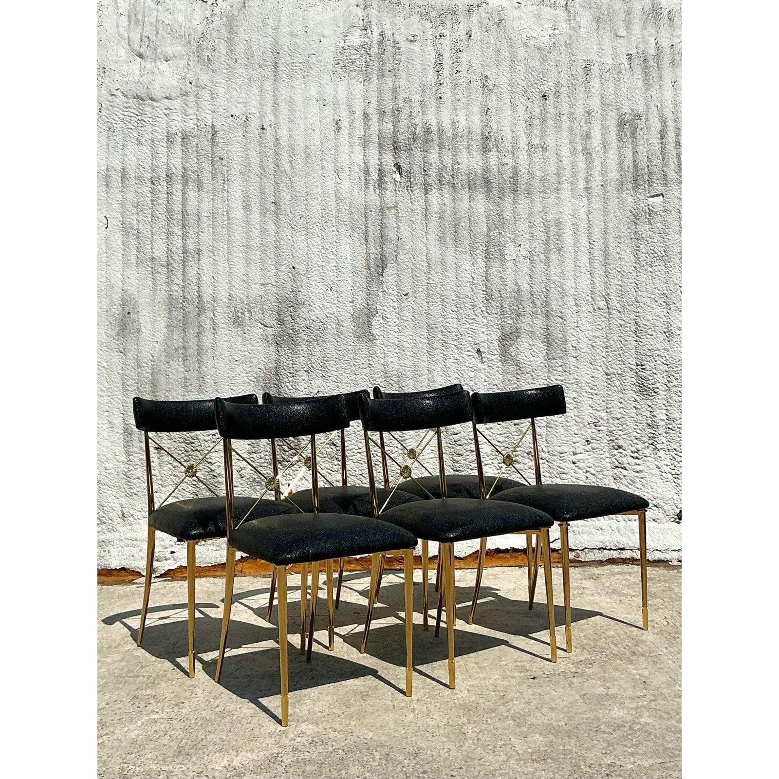 Vintage Boho Jonathan Adler Reiter-Esszimmerstühle, 6er-Set, Vintage (21. Jahrhundert und zeitgenössisch) im Angebot