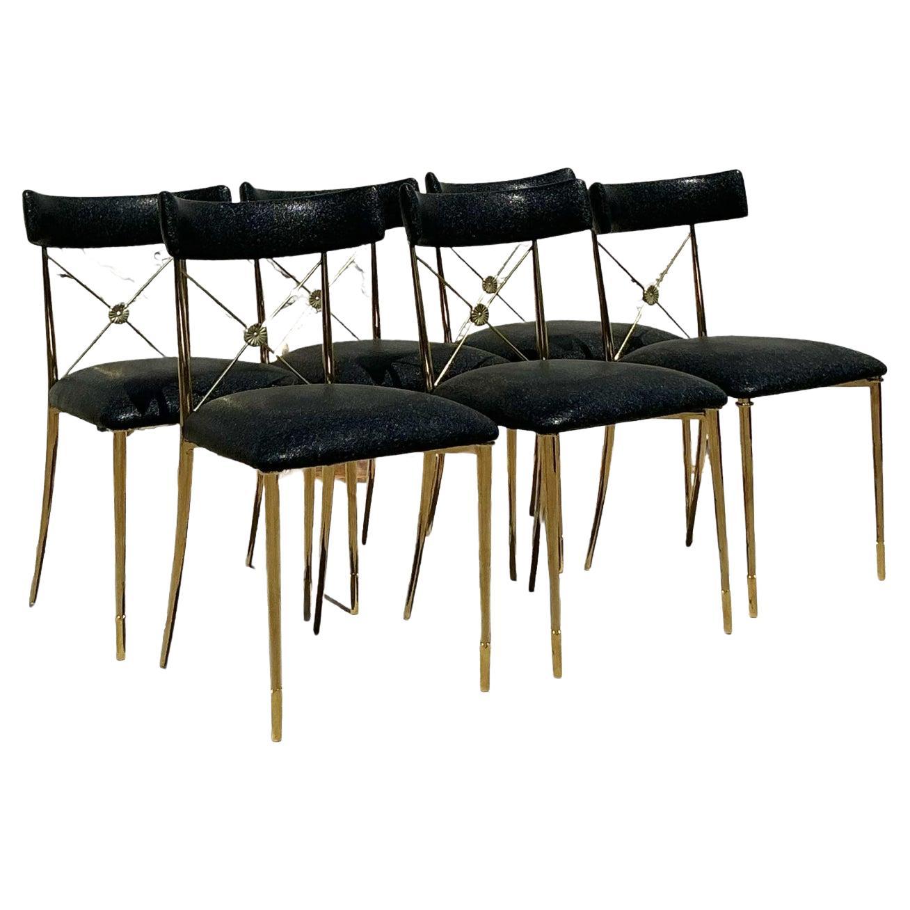 Chaises de salle à manger bohème vintage Jonathan Adler Rider - Lot de 6