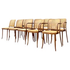 Vintage Boho Josef Hoffmann for Stendig Cane Dining Chairs - Set of 10