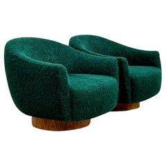 Vintage Boho Kelly Wearstler Swivel Chairs - a Pair