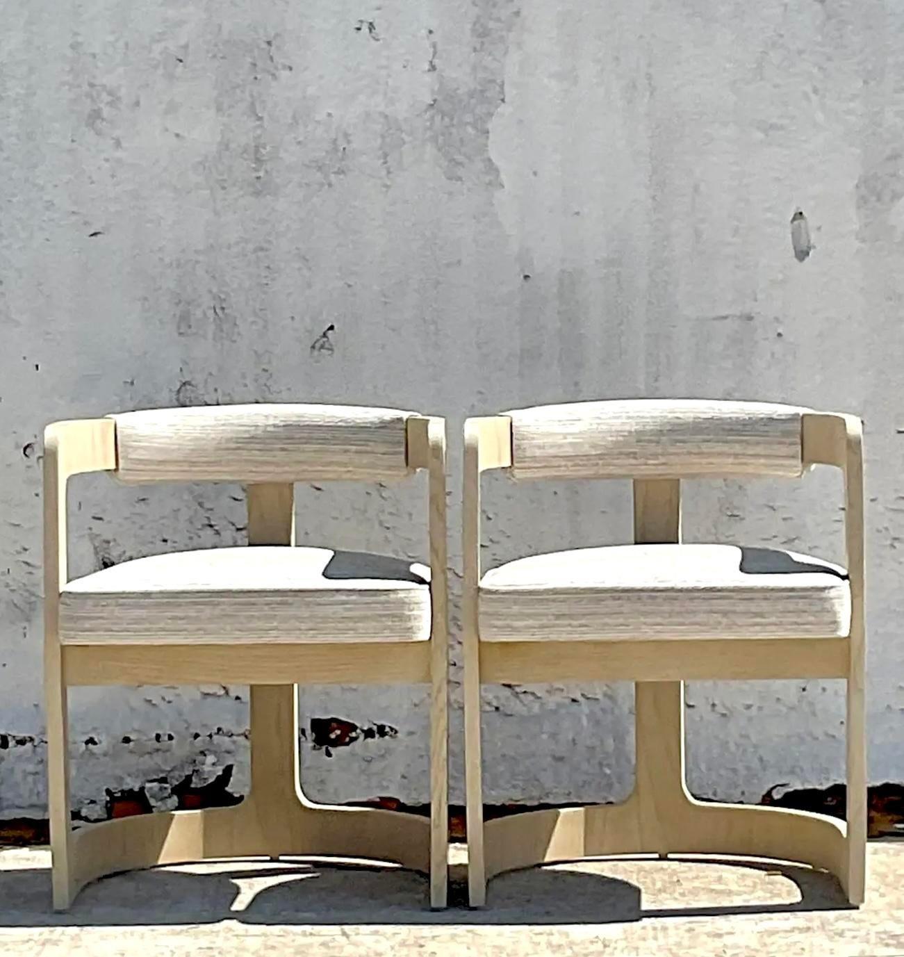 Upholstery Vintage Boho Kelly Wearstler “Zuma” Dining Chairs - Set of 6