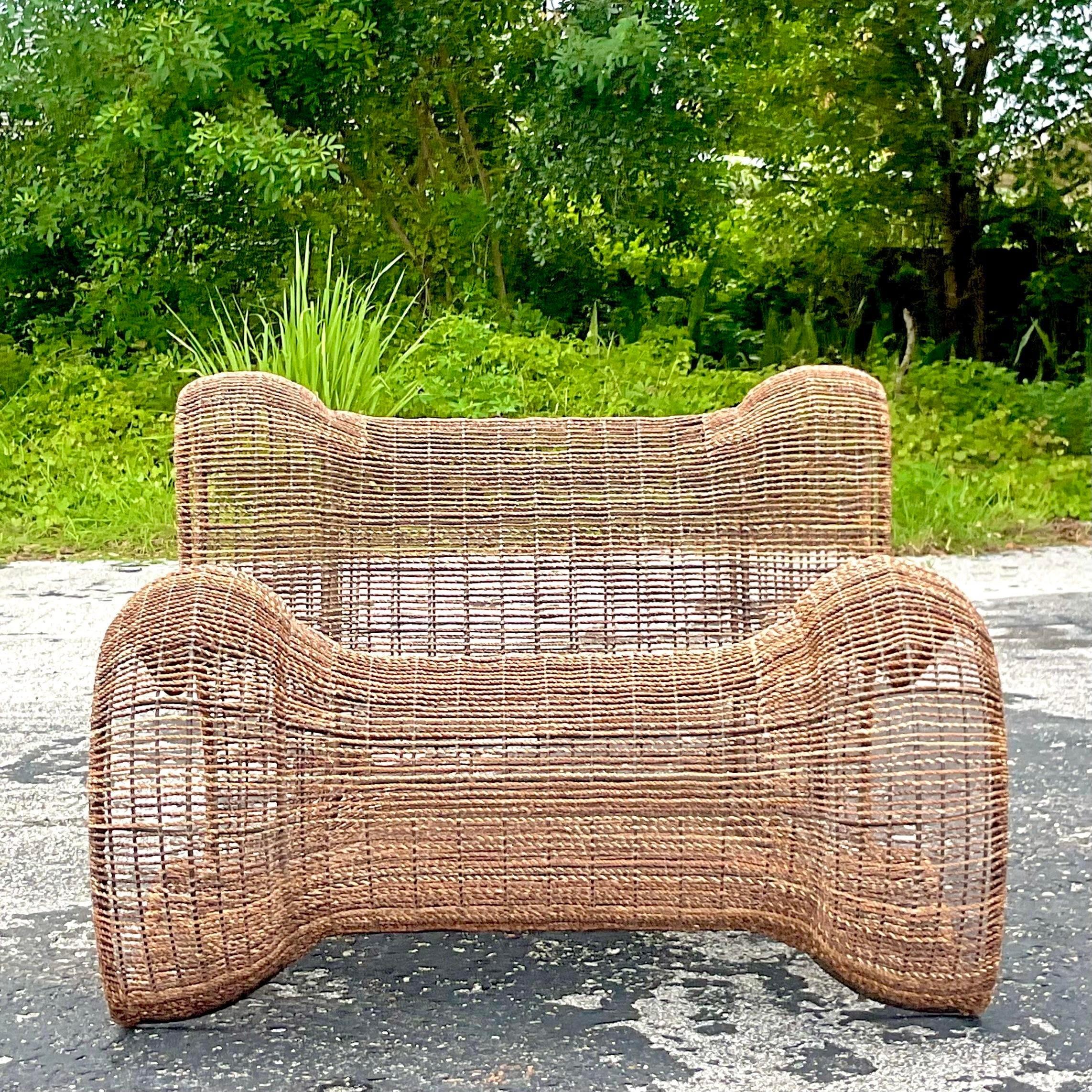 Vintage Boho Kenneth Cobonpue “Pigalle” Easy Lounge Chair 2