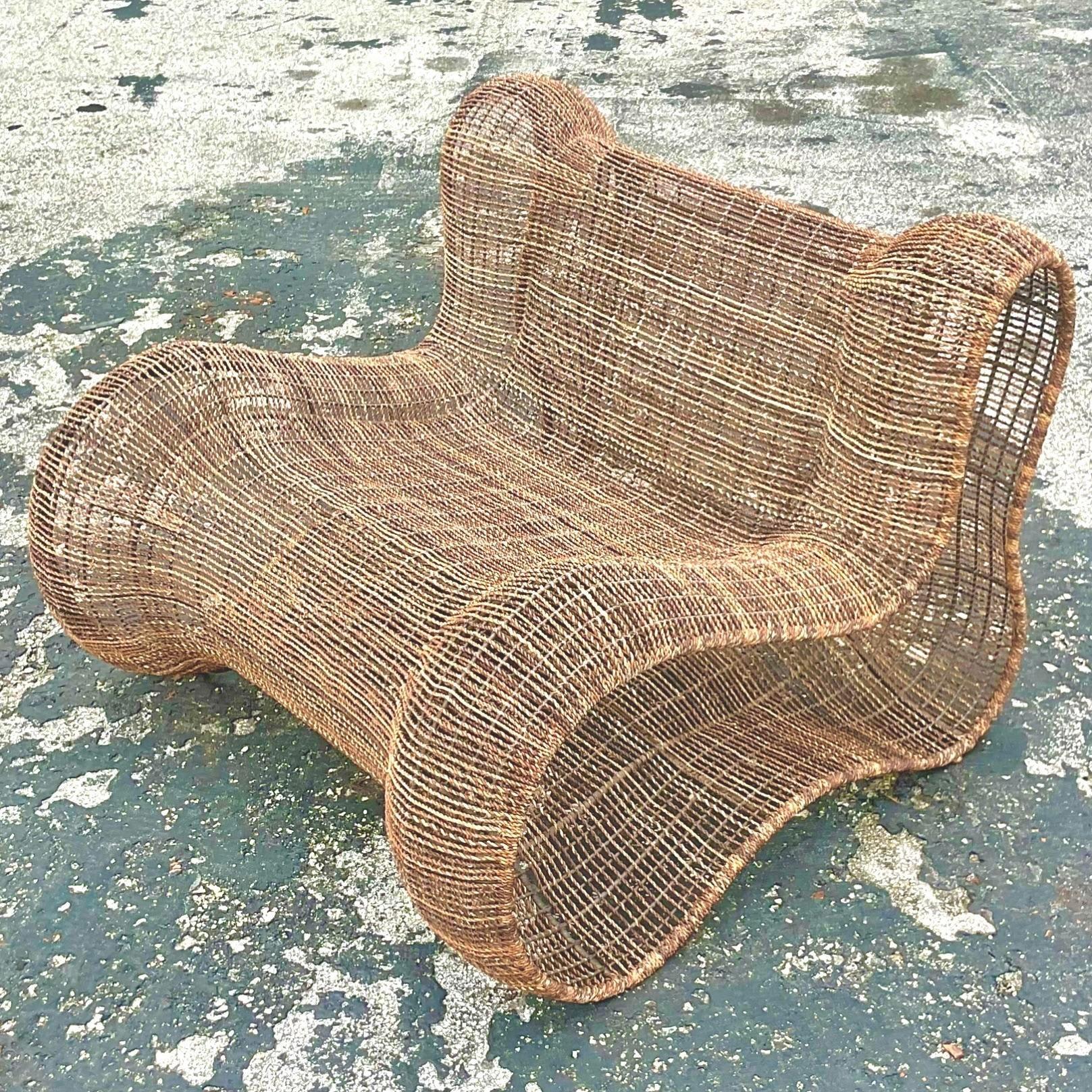 Vintage Boho Kenneth Cobonpue “Pigalle” Easy Lounge Chair 3