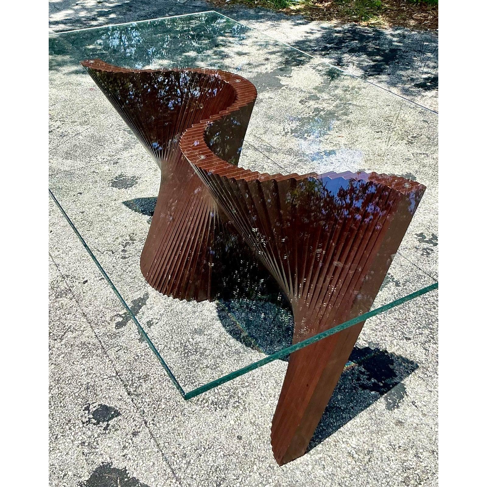 Vintage Boho Kenneth Cobonpue Wave Dining Table For Sale 5