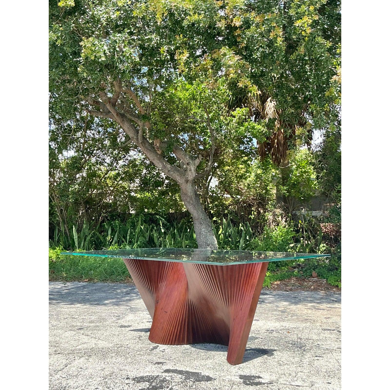Organic Modern Vintage Boho Kenneth Cobonpue Wave Dining Table For Sale