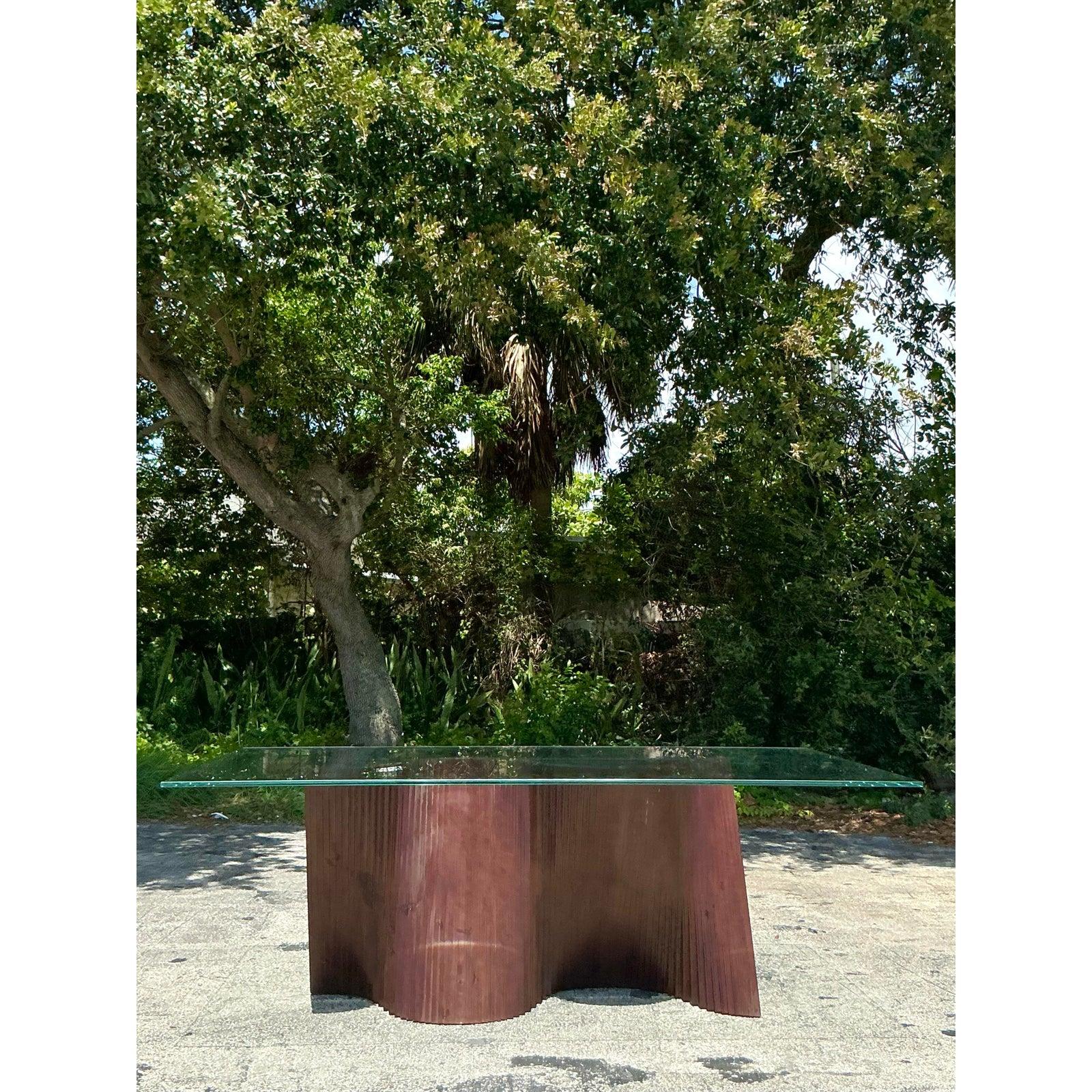 Philippine Vintage Boho Kenneth Cobonpue Wave Dining Table For Sale