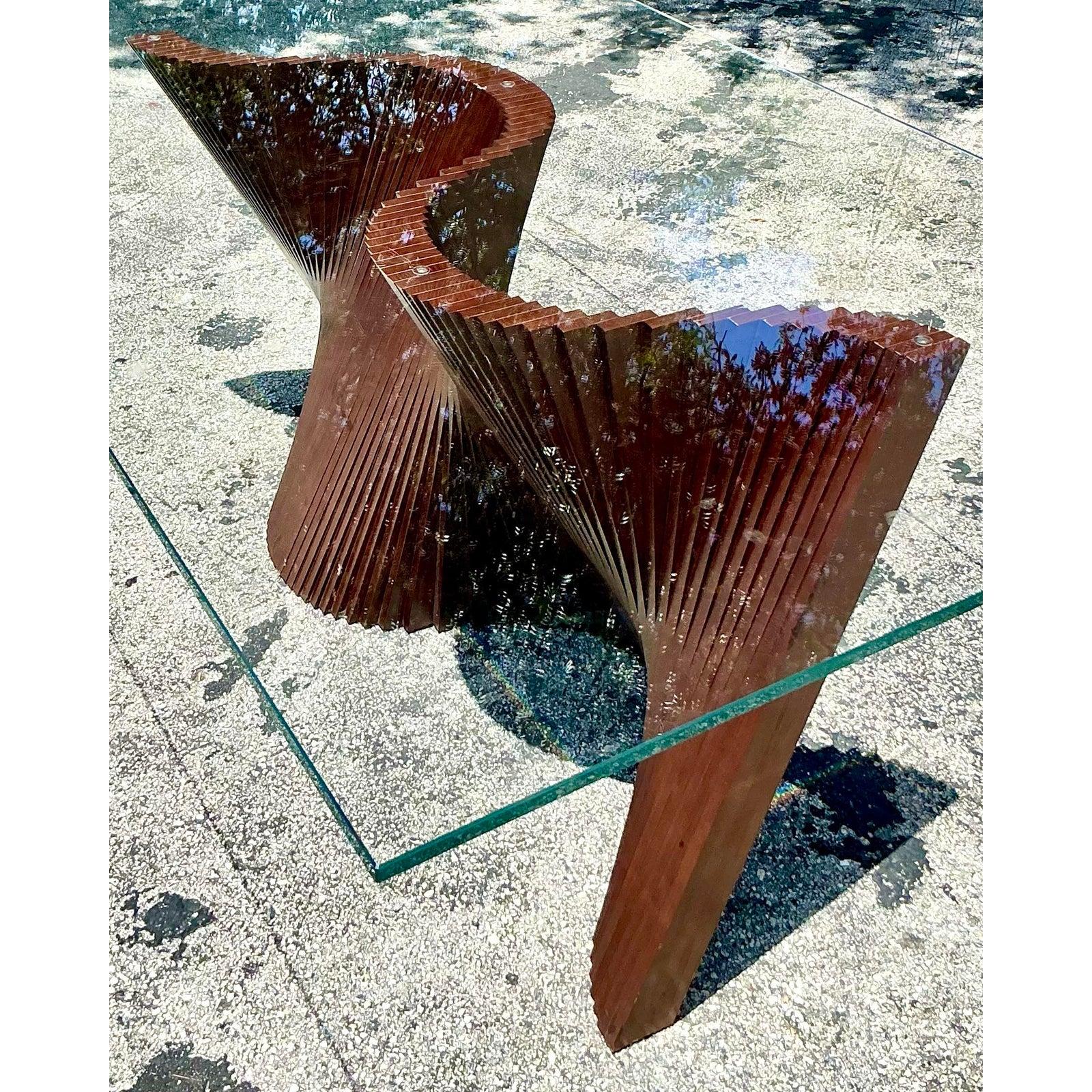 20th Century Vintage Boho Kenneth Cobonpue Wave Dining Table For Sale
