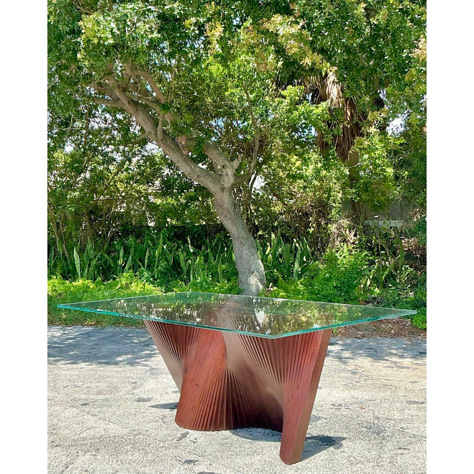 Glass Vintage Boho Kenneth Cobonpue Wave Dining Table For Sale