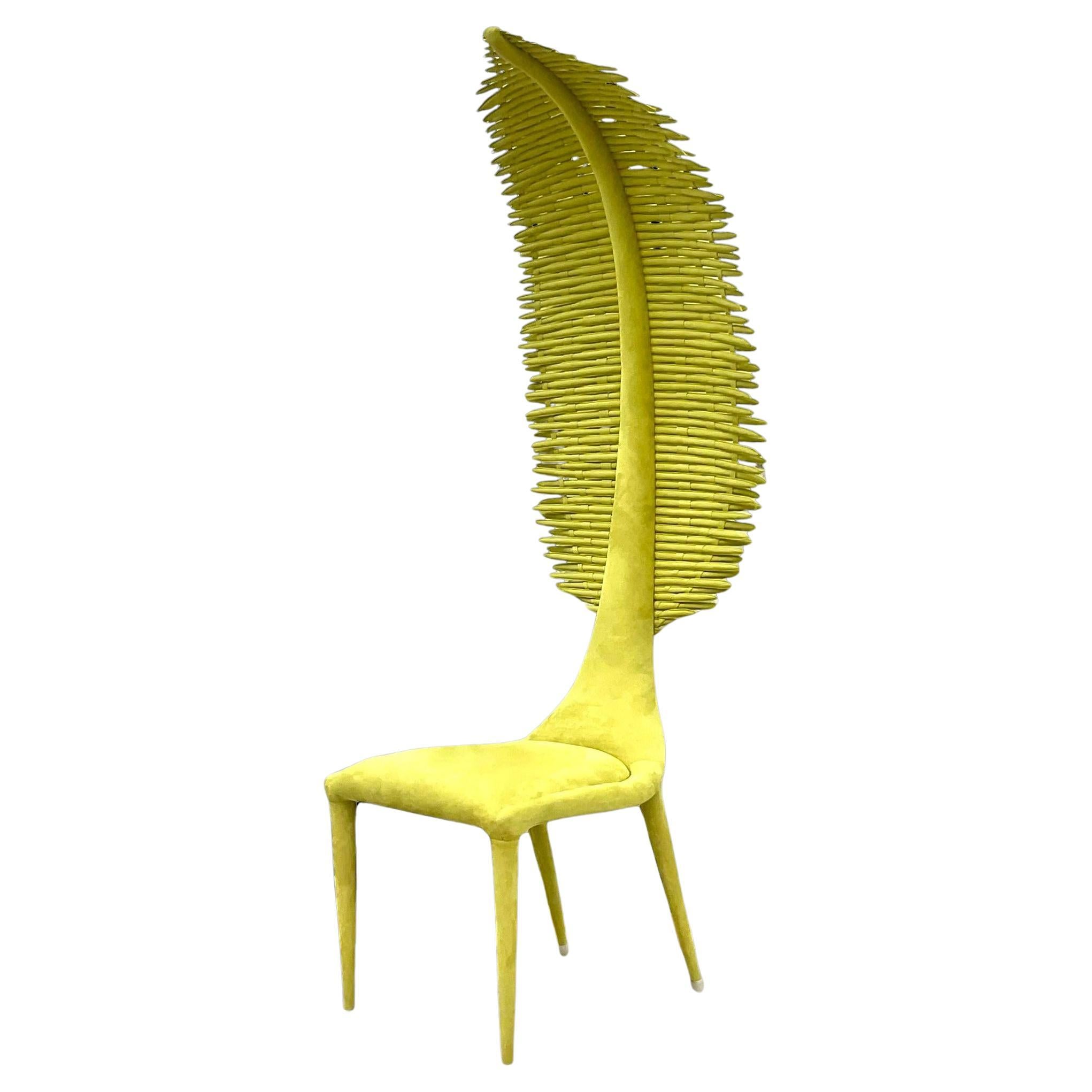 Vintage Boho Kenneth Cobonpue “Zara” Moss Green Side Chair