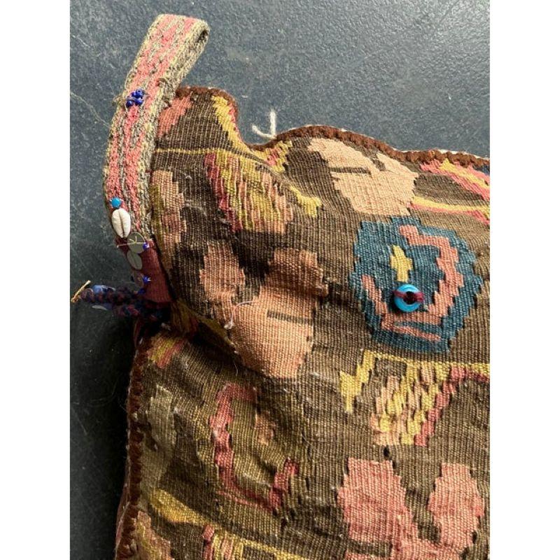 Turkish Vintage Boho Kilim Throw Pillow For Sale