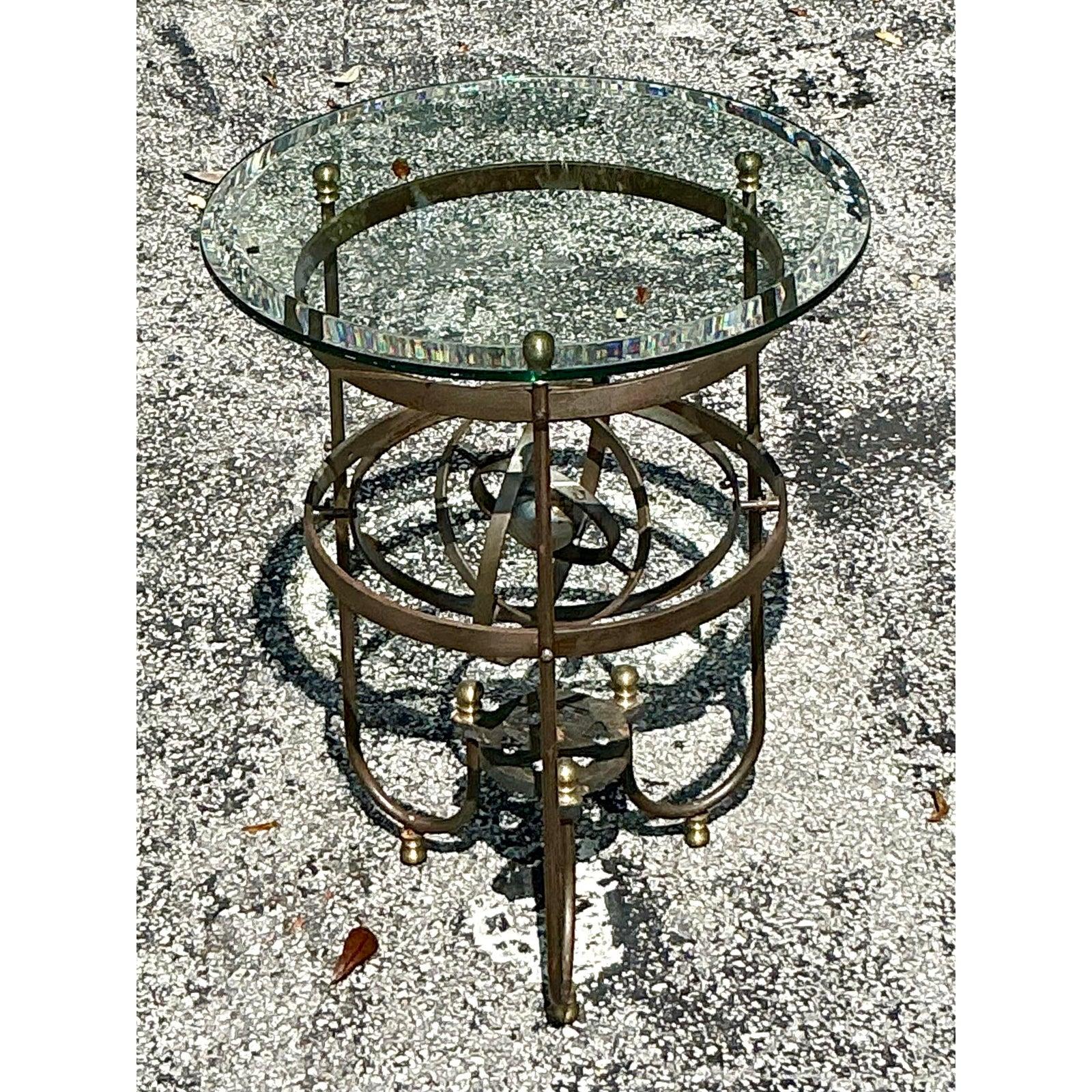Mid-Century Modern Vintage Boho Kinetic Sphere Side Table For Sale
