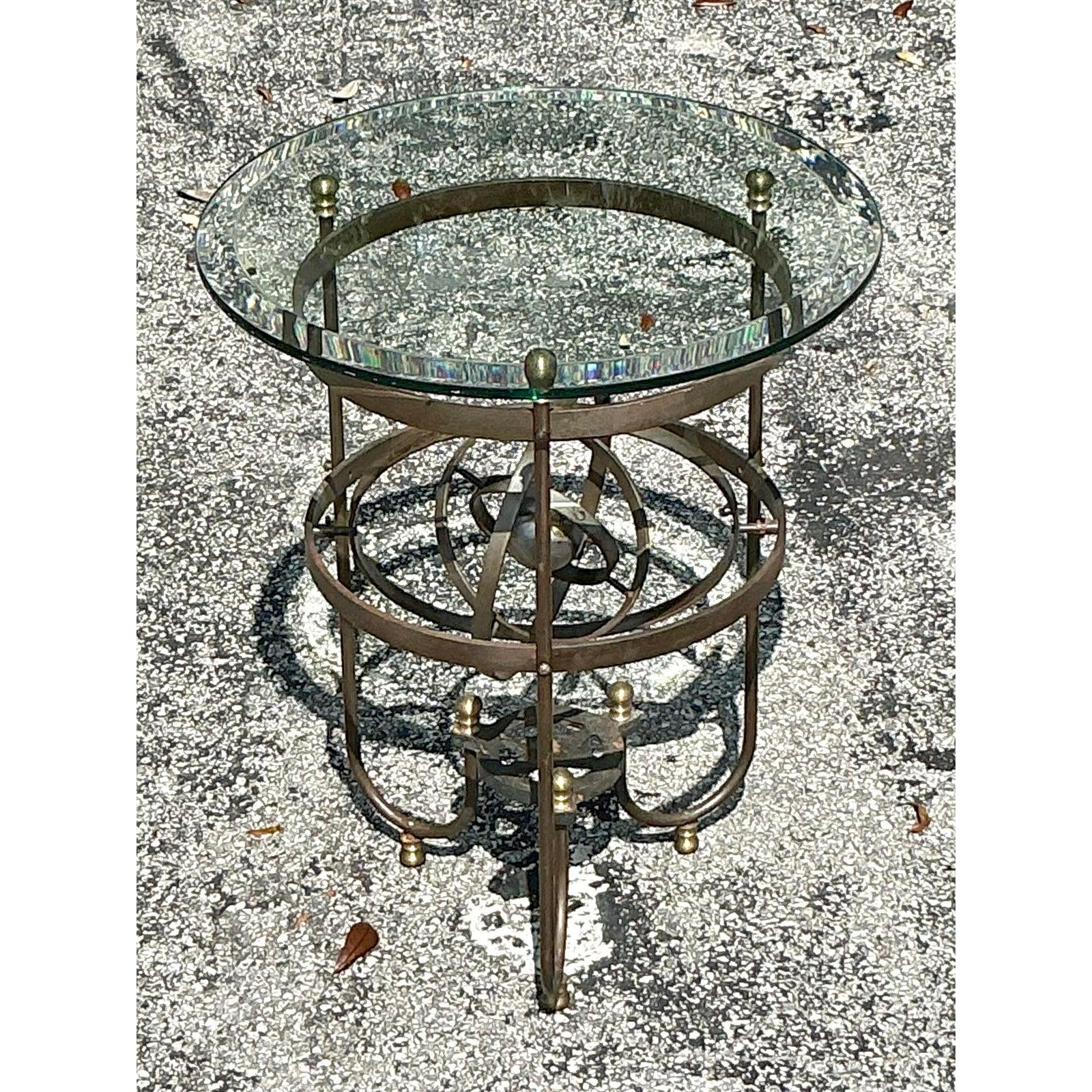 20th Century Vintage Boho Kinetic Sphere Side Table For Sale